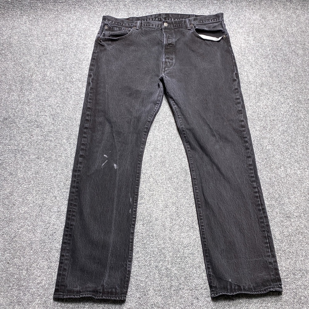 Levi's 501 Jeans Mens 40x32 Black Original Fit Straight Leg Button‎ Fly